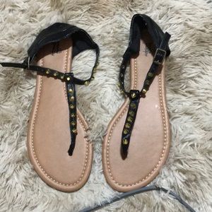 Black gold studded sandals. New without box.